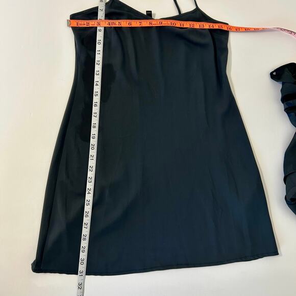 NWT Banana Republic Dress Navy Black Camo 2P Belt Sheer Flowy Long Sleeve Formal - Picture 12 of 13